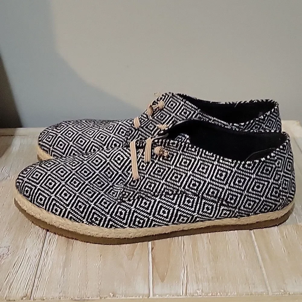 Patara Taj Black Nomad Geometric Lace Up Shoes Mens Size 8